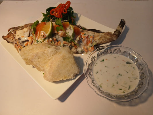 Boil Fish,Ota,Miti with Dalo/Cassava