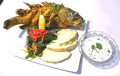 Fried Fish , Ota with Miti & Dalo/Cassava