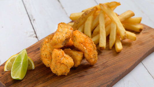 Dusted Fish Bites Chips & Salad