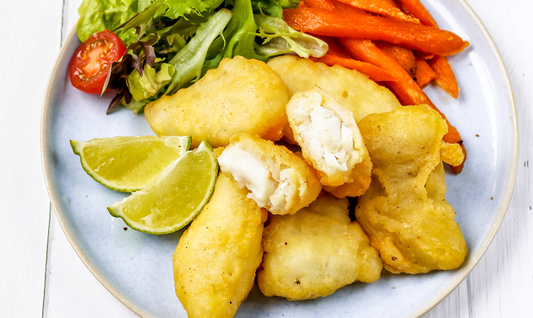 Tempura Fish Bites Salad & Chips 3pc