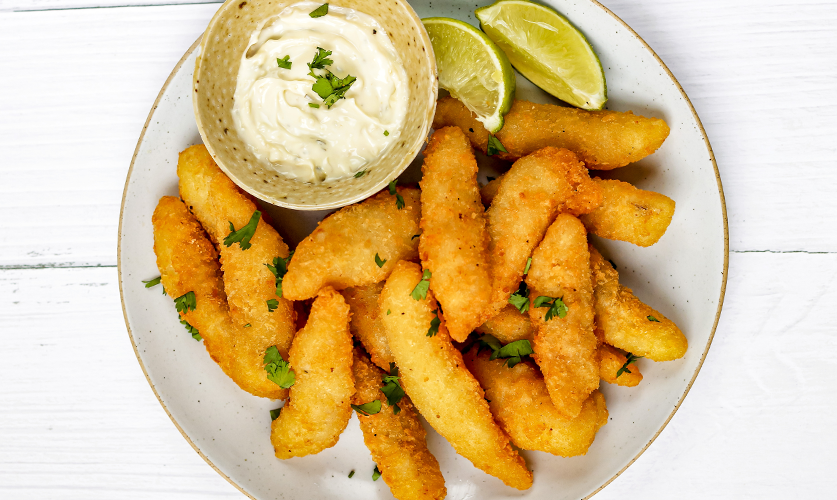 Crumbed Fish Goujons Salad & Chips