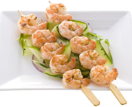 Prawn Skewers  2pc & Salad