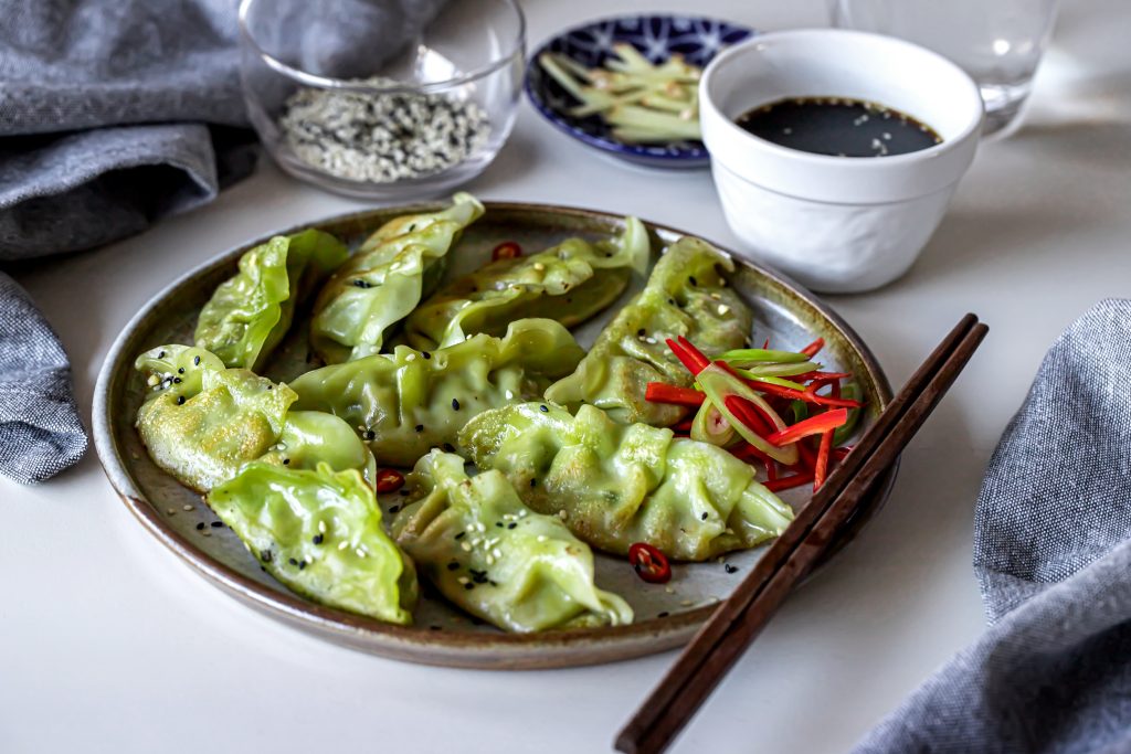 Vegetable Gyozas & Salad